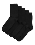 5 Pack Cotton Rich Ankle High Socks