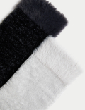 2pk Recycled Thermal Velvet Cosy Socks