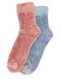 2pk Velvet Cosy Fur Ankle High Socks