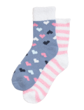 2pk Cosy Ankle High Socks
