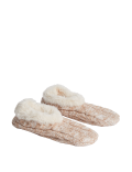 Faux Fur Cable Knit Slipper Socks