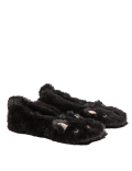Faux Fur Cat Print Ballet Slipper Socks