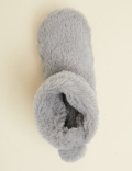 Faux Fur Pom Bootie Slipper Socks