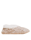 Cable Knit Faux Fur Slipper Socks