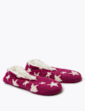 Fleece Lined Star Print Slipper Socks