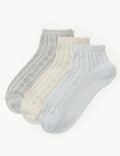 3 Pair Pack Cotton Rich Sparkle Anklet Socks