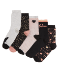 5pk Cotton Cat Ankle High Socks