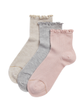 3pk Sumptuously Soft™ Ribbed Anklets