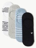 4 Pair Pack Cotton Rich Trainer Liner Socks