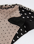2pk Sumptuously Soft™ Heart & Spot Quarter Socks