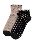 2pk Sumptuously Soft™ Heart & Spot Quarter Socks