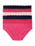 5pk Cotton Rich Lace Waist Shorts