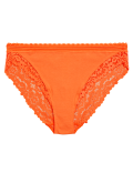 Cotton & Lace High Leg Knickers