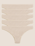 5pk No VPL Microfibre Low Rise Thongs
