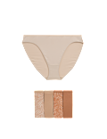 5pk Microfibre High Leg Knickers