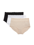 3pk Cotton Rich High Rise Shorts