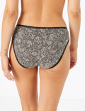 5 Pack Ornate Lace Trim High Leg Knickers