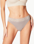 5pk Cotton Lycra® High Leg Knickers