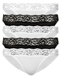 5pk Cotton Lycra&reg; Lace Bikini Knickers