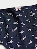 5pk Cotton Lycra&reg; Daisy Print Low Rise Shorts