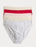 5pk Cotton Modal High Leg Knickers