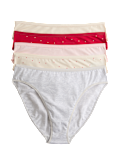 5pk Cotton Modal High Leg Knickers