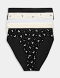 5pk Cotton Modal High Waisted High Leg Knickers