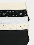 5pk Cotton Modal High Waisted High Leg Knickers