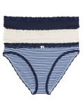 3pk Cotton Rich High Leg Knickers