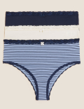 3pk Cotton Rich High Waisted Brazilian Knickers