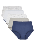 5 Pack Star Print Full Briefs