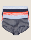 5pk Cotton Printed Stripe Shorts