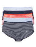 5pk Cotton Printed Stripe Shorts