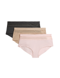 3pk Cotton Rich High Rise Shorts