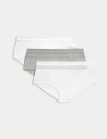 3pk Cotton Rich High Rise Shorts