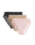 3pk Cotton High Waisted High Leg Knickers