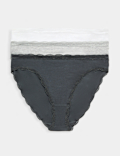 3pk Cotton Rich High Leg Knickers