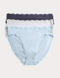 3pk Cotton Rich High Leg Knickers