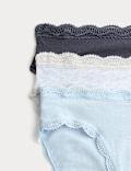 3pk Cotton Rich High Leg Knickers
