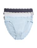 3pk Cotton Rich High Leg Knickers