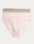 3pk Cotton Rich High Leg Knickers
