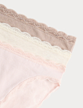 3pk Cotton Rich High Leg Knickers