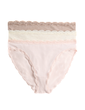 3pk Cotton Rich High Leg Knickers
