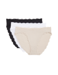 3pk Cotton Rich High Leg Knickers