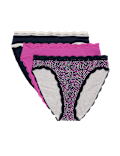 3pk Cotton Rich High Leg Knickers