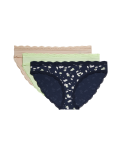 3pk Cotton Rich Printed Bikini Knickers