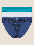 3pk Cotton Rich Printed Bikini Knickers