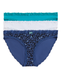 3pk Cotton Rich Printed Bikini Knickers