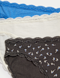 3pk Cotton Rich Printed Bikini Knickers