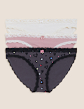 3pk Cotton Rich Printed Bikini Knickers